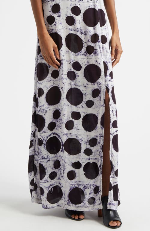 Busayo Ajayi Sleeveless Dot Print Dress In Indigo Blue, White