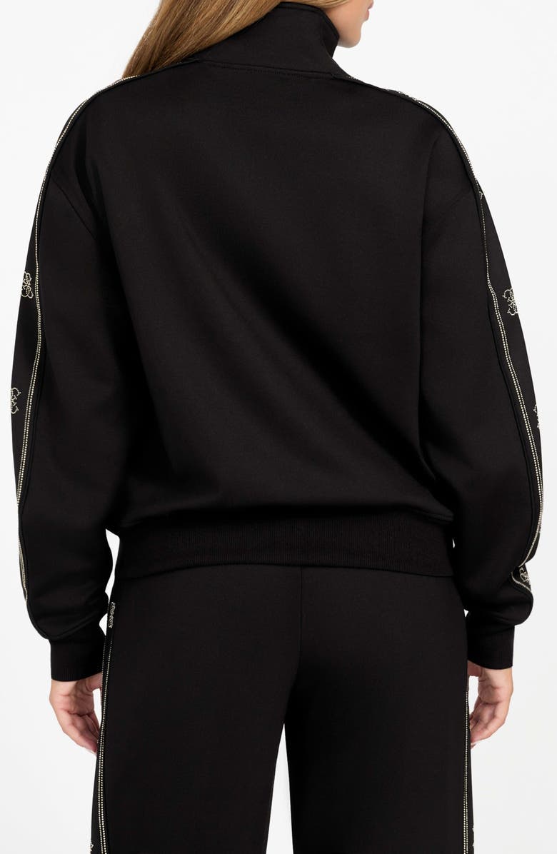 GUESS Octavia High Neck Full Zip Sweatshirt, Alternate, color, Black