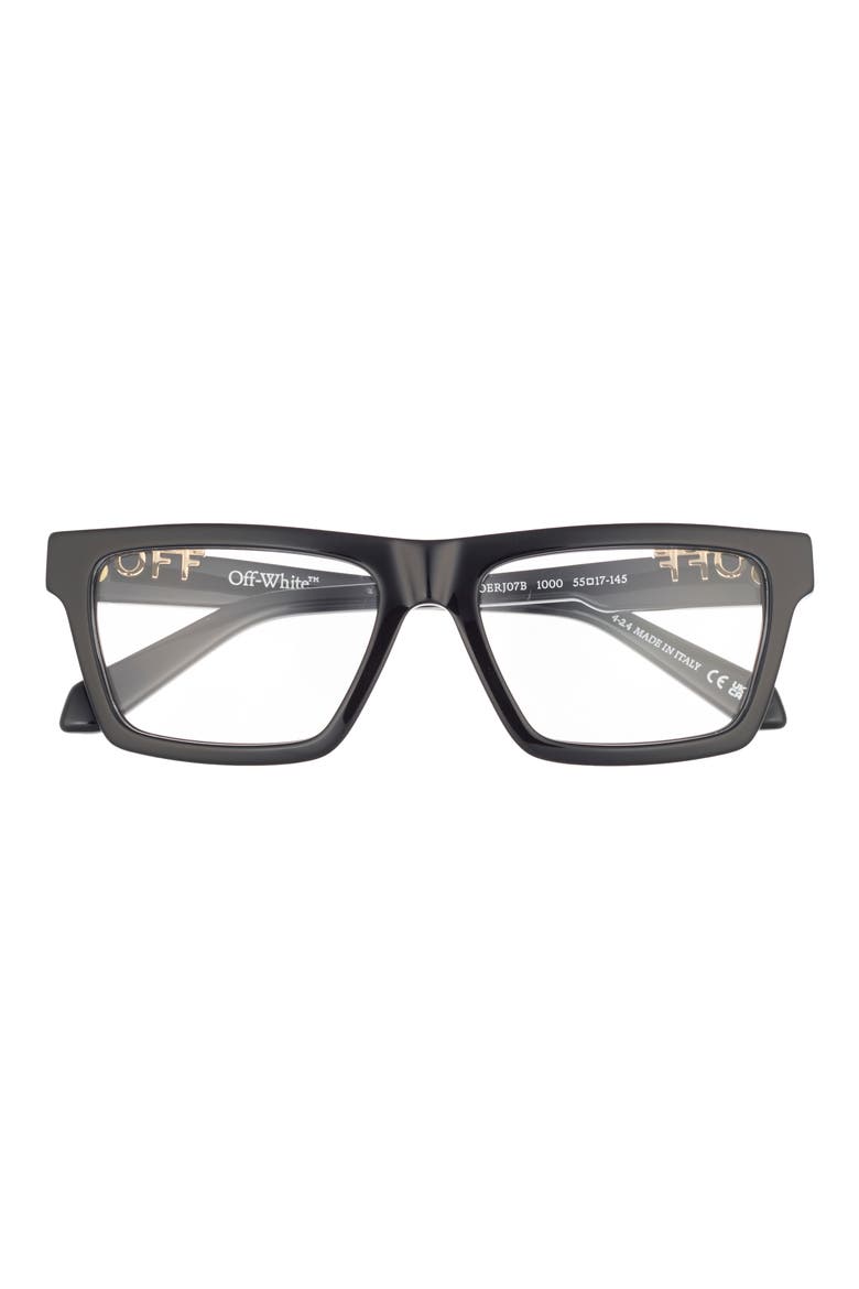 55mm Square Reading Glasses, Main, color, BLACK