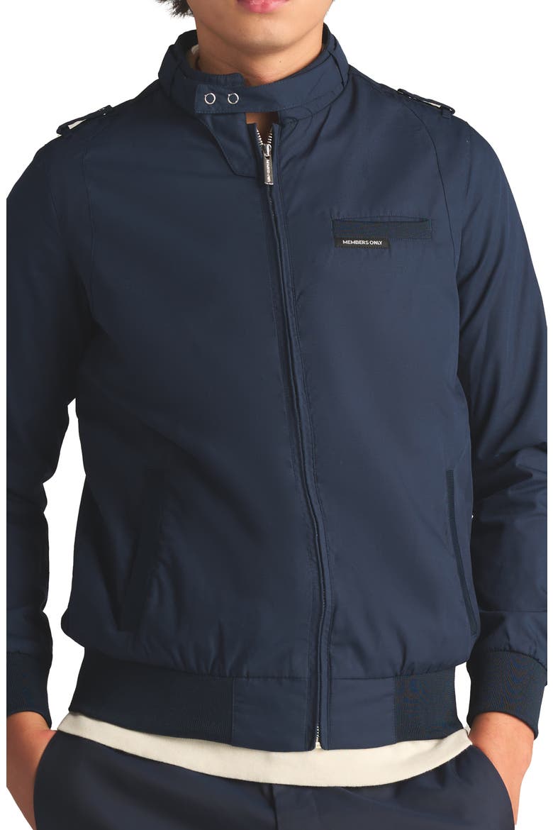 Classic Iconic Racer Jacket, Alternate, color, NAVY