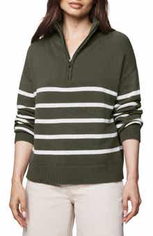Georgie Stripe Oversize Quarter Zip Sweater