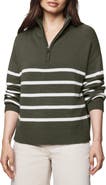 Splendid Georgie Stripe Oversize Quarter Zip Sweater