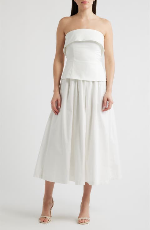 Arden Strapless Mixed Media Dress