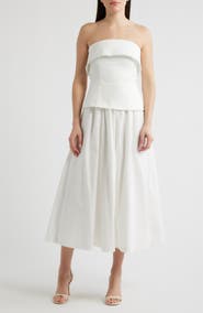 En Saison Arden Strapless Mixed Media Dress