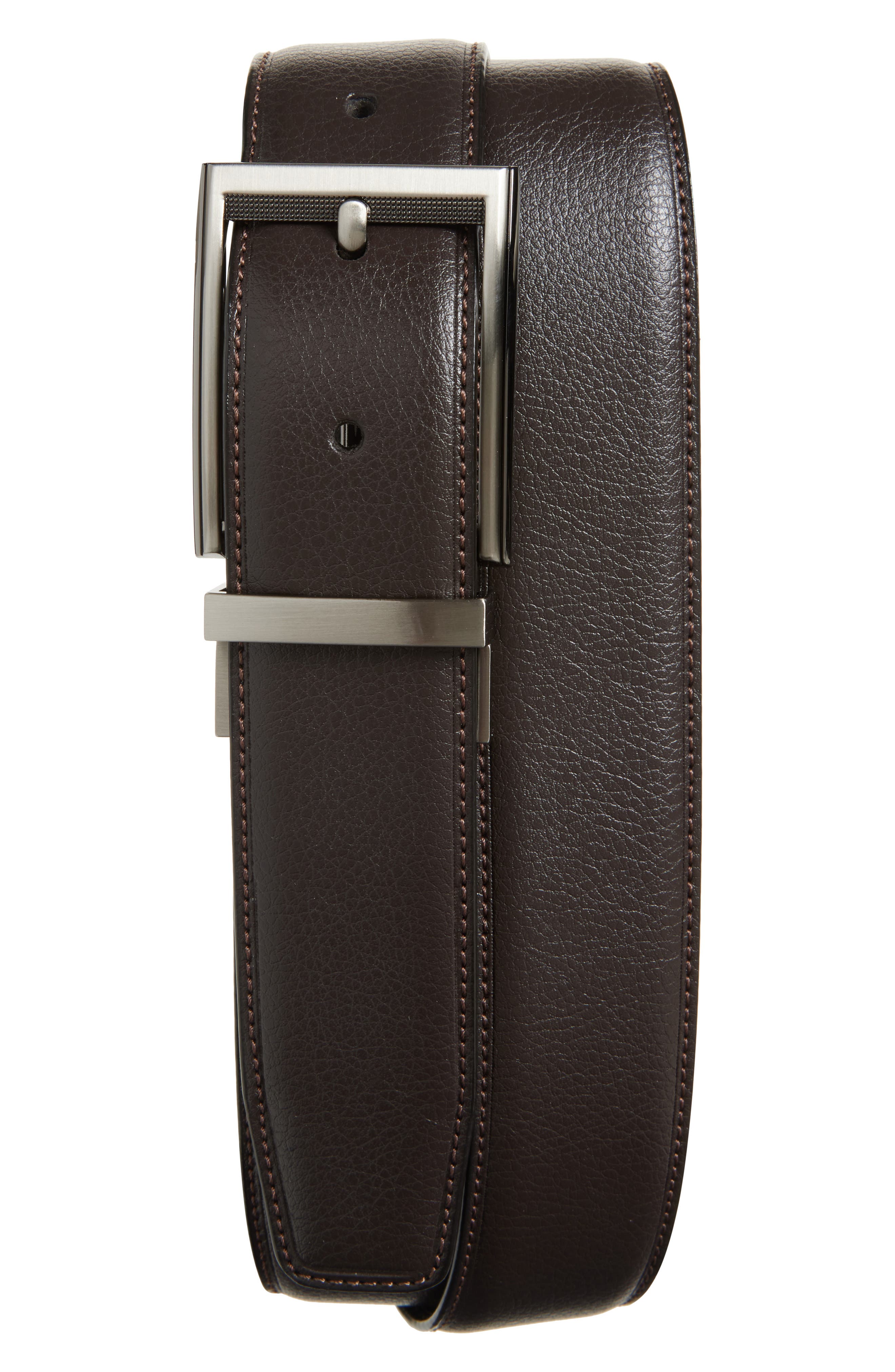 Original Penguin Feather Edge Leather Belt