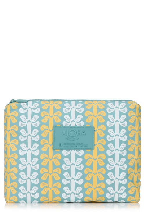 Aloha Collection Mid Lei Life Water Resistant Tyvek® Zip Pouch In Green
