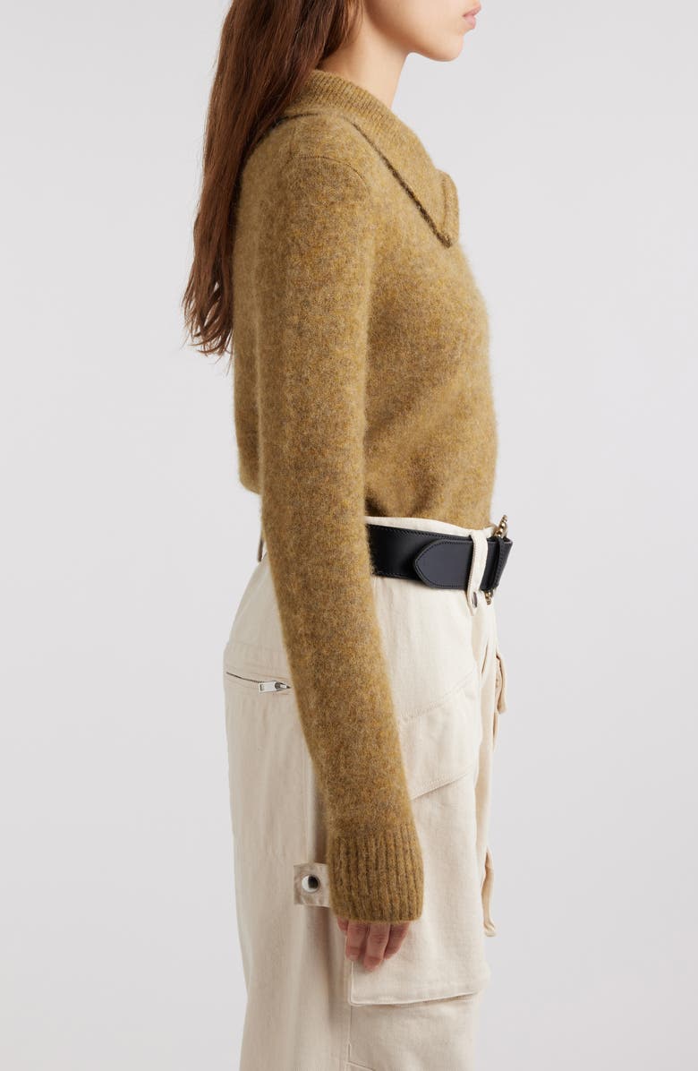 Isabel Marant Étoile Odelle Alpaca Blend Zip Shoulder Sweater, Alternate, color, Honey