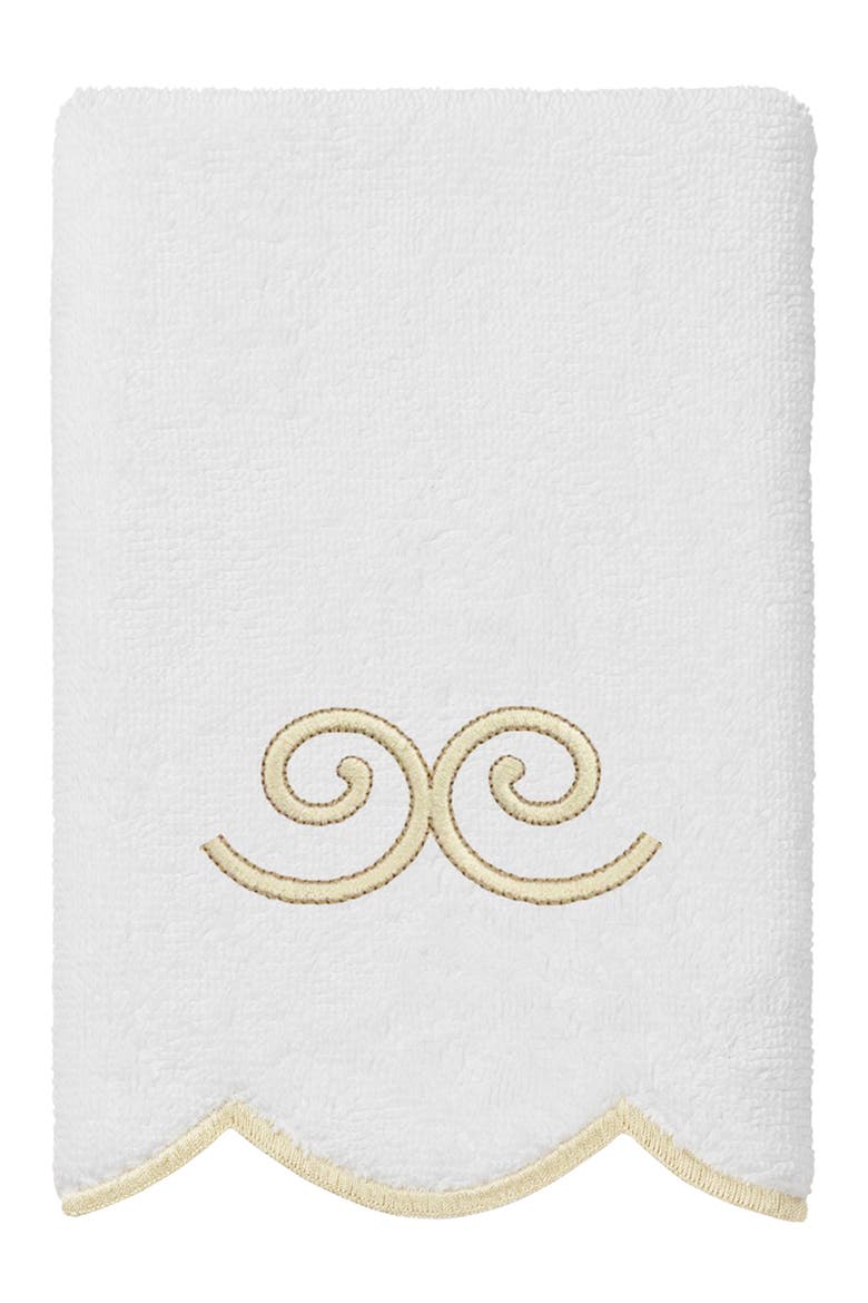 6-Piece Symmetra Embroidered Turkish Cotton Towel Set, Alternate, color, WHITE/ BEIGE