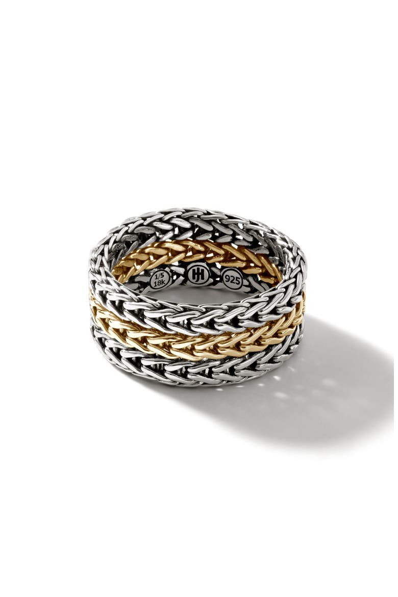 Rata Chain Ring, Wide, 9mm, Main, color, SILVER/ GOLD