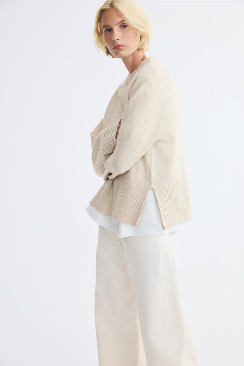 Raglan-sleeved Sweater, Alternate, color, Light beige
