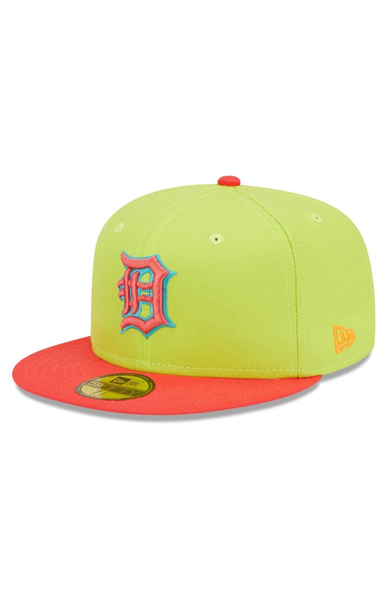 New Era Men's New Era Green/Red Detroit Tigers Tiger Stadium Final Season Cyber Highlighter 59FIFTY Fitted Hat, Alternate, color,
