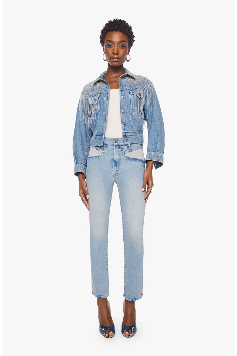 The Fly Away Cropped Denim Jacket, Alternate, color, SPARKLE EMERGENCY KIT