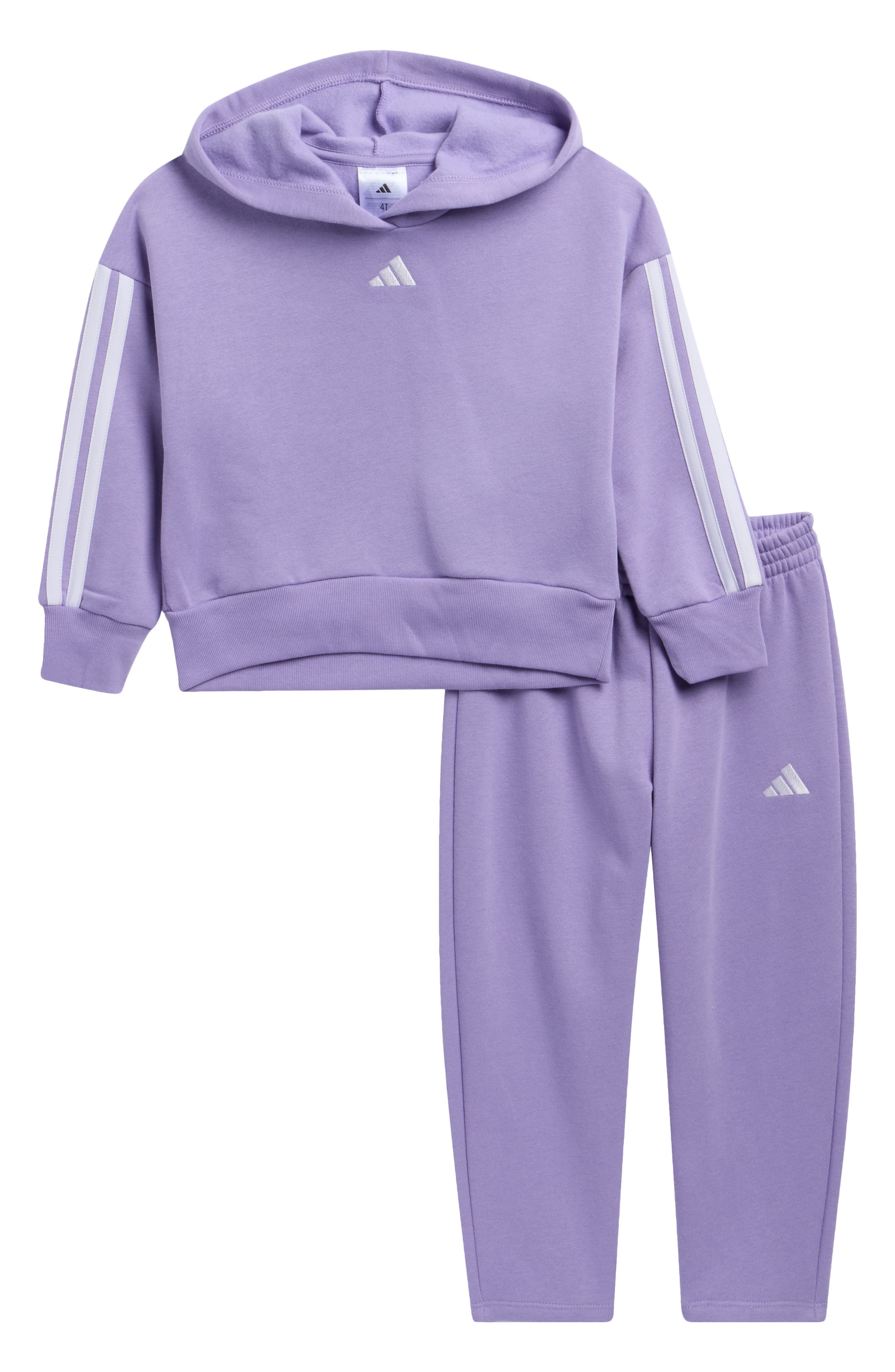 Kids' 3-Stripes Fleece Hoodie & Joggers Set