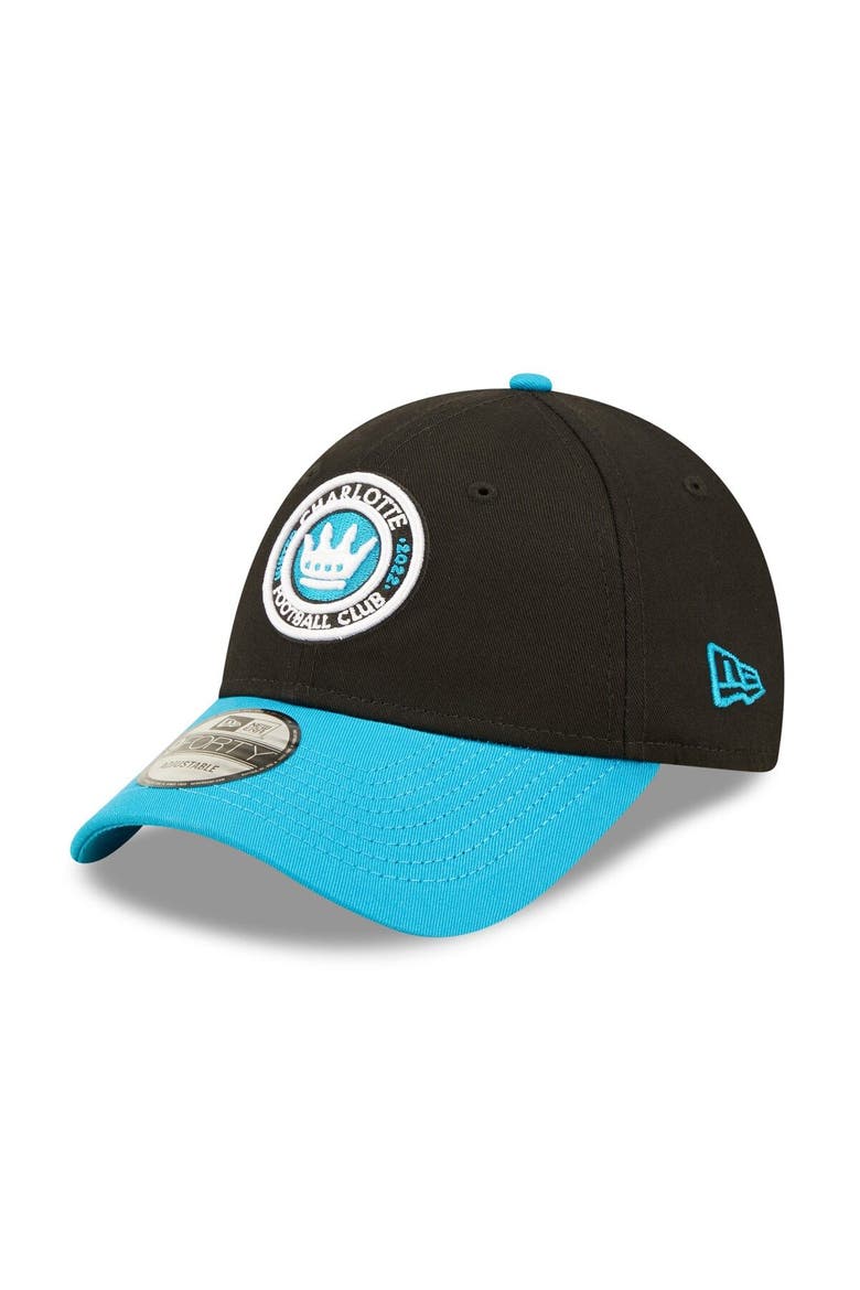 Men's New Era Black/Blue Charlotte FC Basic 9FORTY Adjustable Hat, Main, color, Black