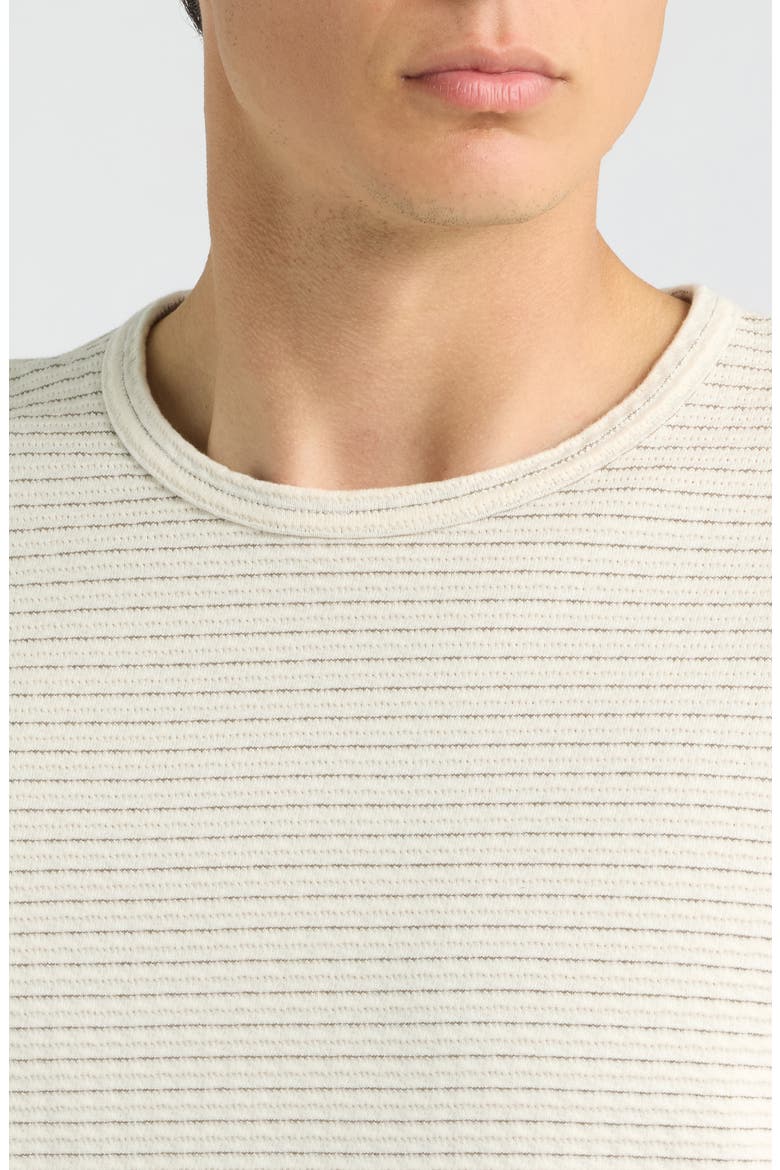 Jacquard Stripe T-Shirt, Alternate, color, CREAM/ BROWN STRIPE