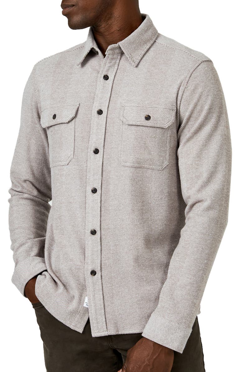 7 Diamonds Generation Herringbone Stretch Button-Up Shirt, Main, color, 