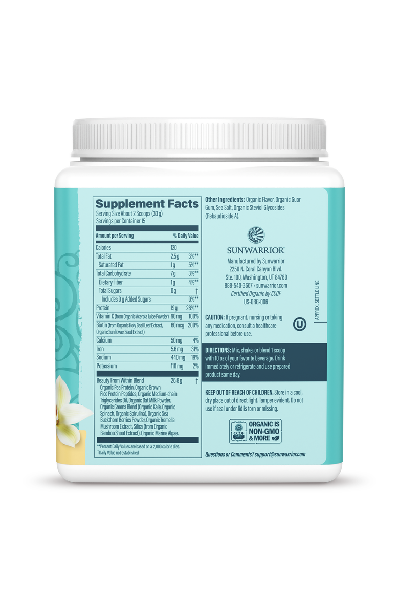 Organic Collagen Building Protein Peptides Powder, Tahitian Vanilla, 495gm, Alternate, color, No Color