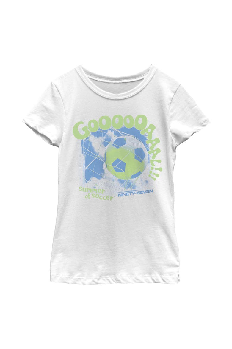 Girls' Summer of Soccer and Goals T-Shirt, Main, color, White