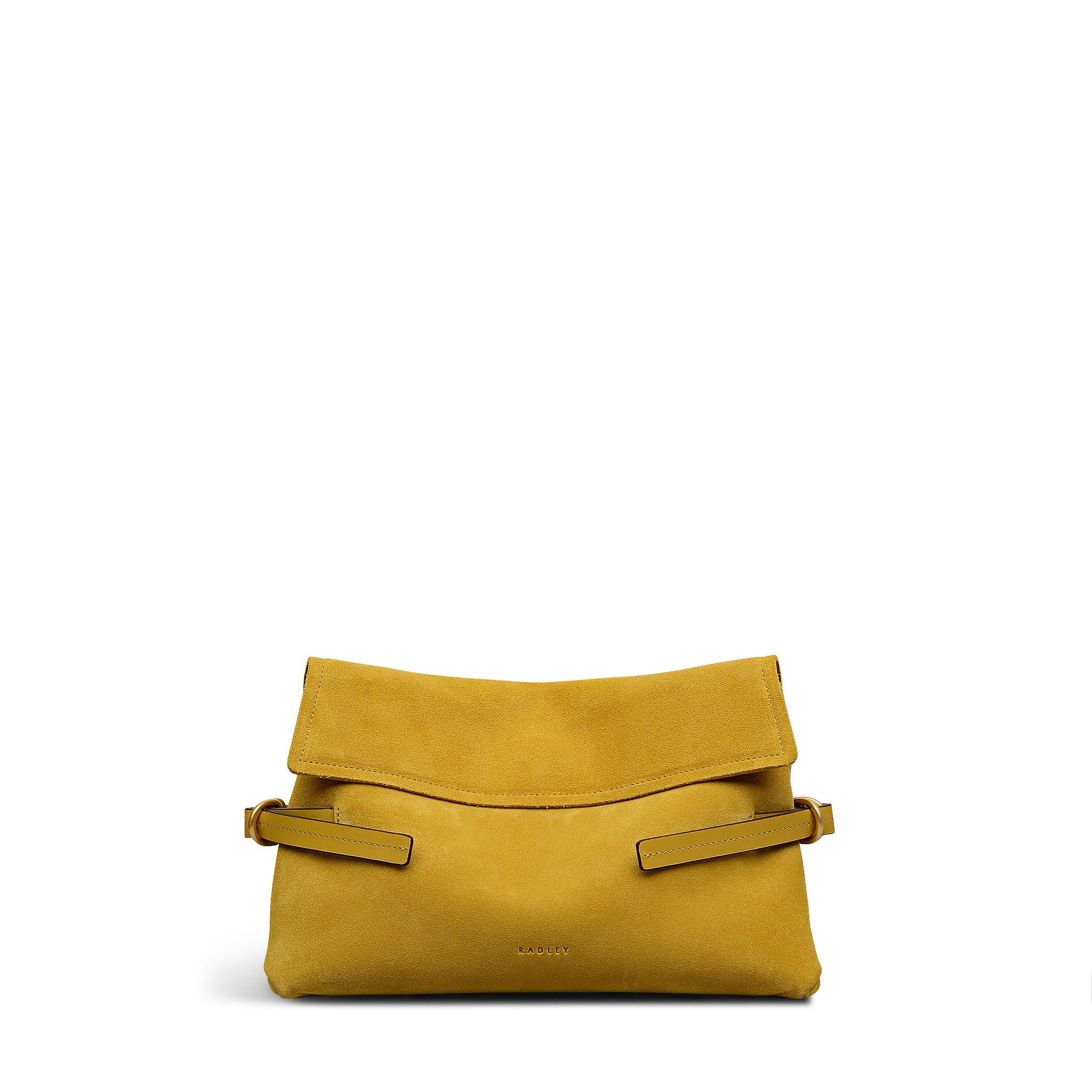 Radley Fleet Street - Suede Medium Flapover Clutch, Main, color, Ochre