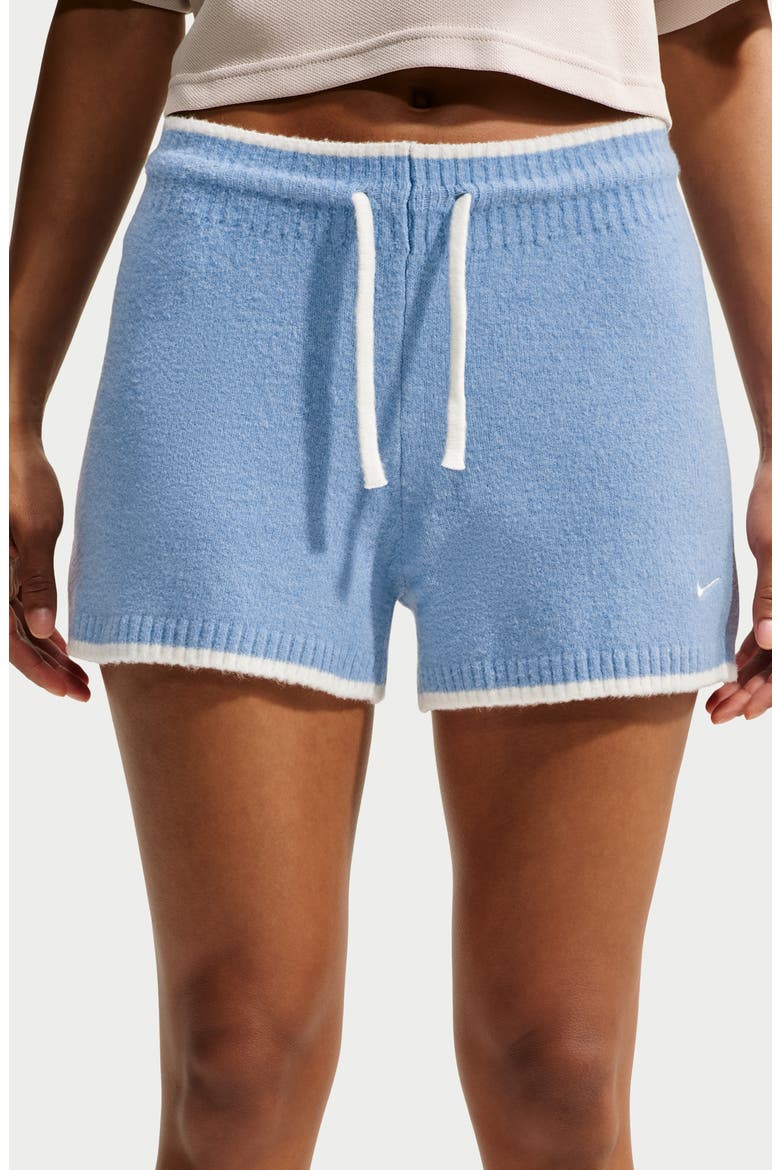 Sportswear Chill Knit Mid Rise Shorts, Alternate, color, WORK BLUE/ WHITE/ WHITE