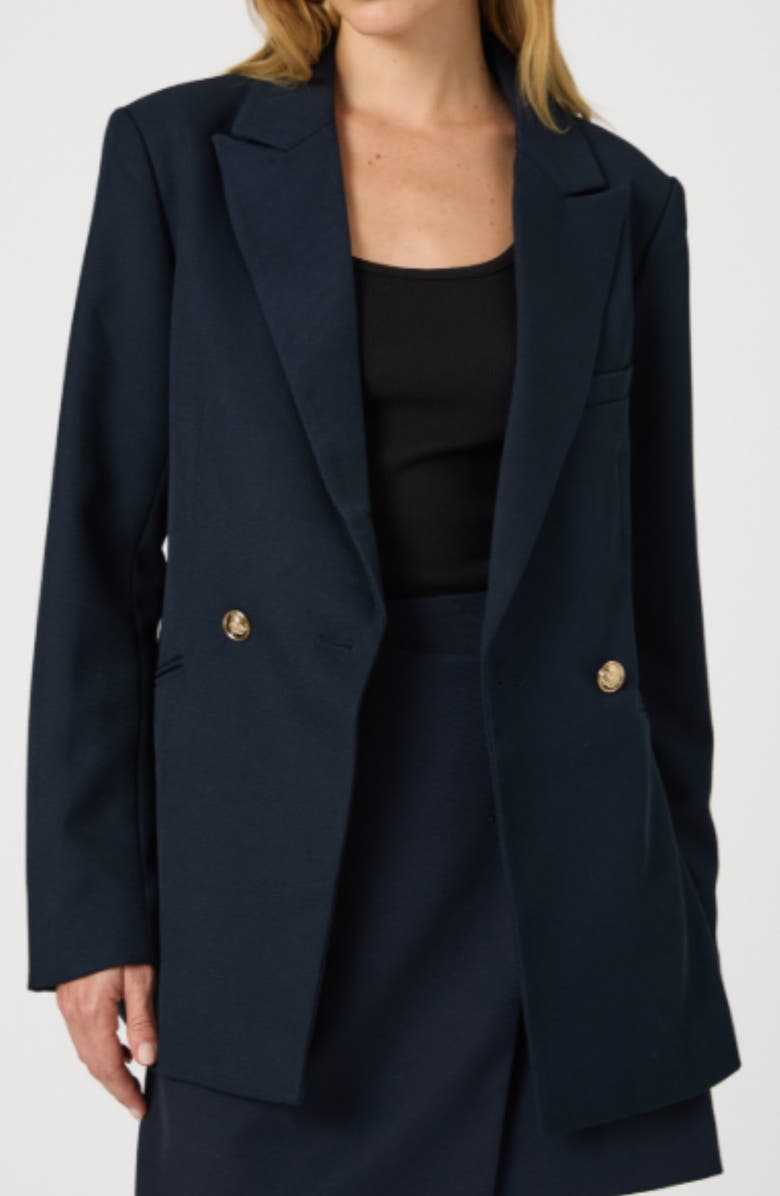 French Connection Florence Twill Blazer, Alternate, color, Marine