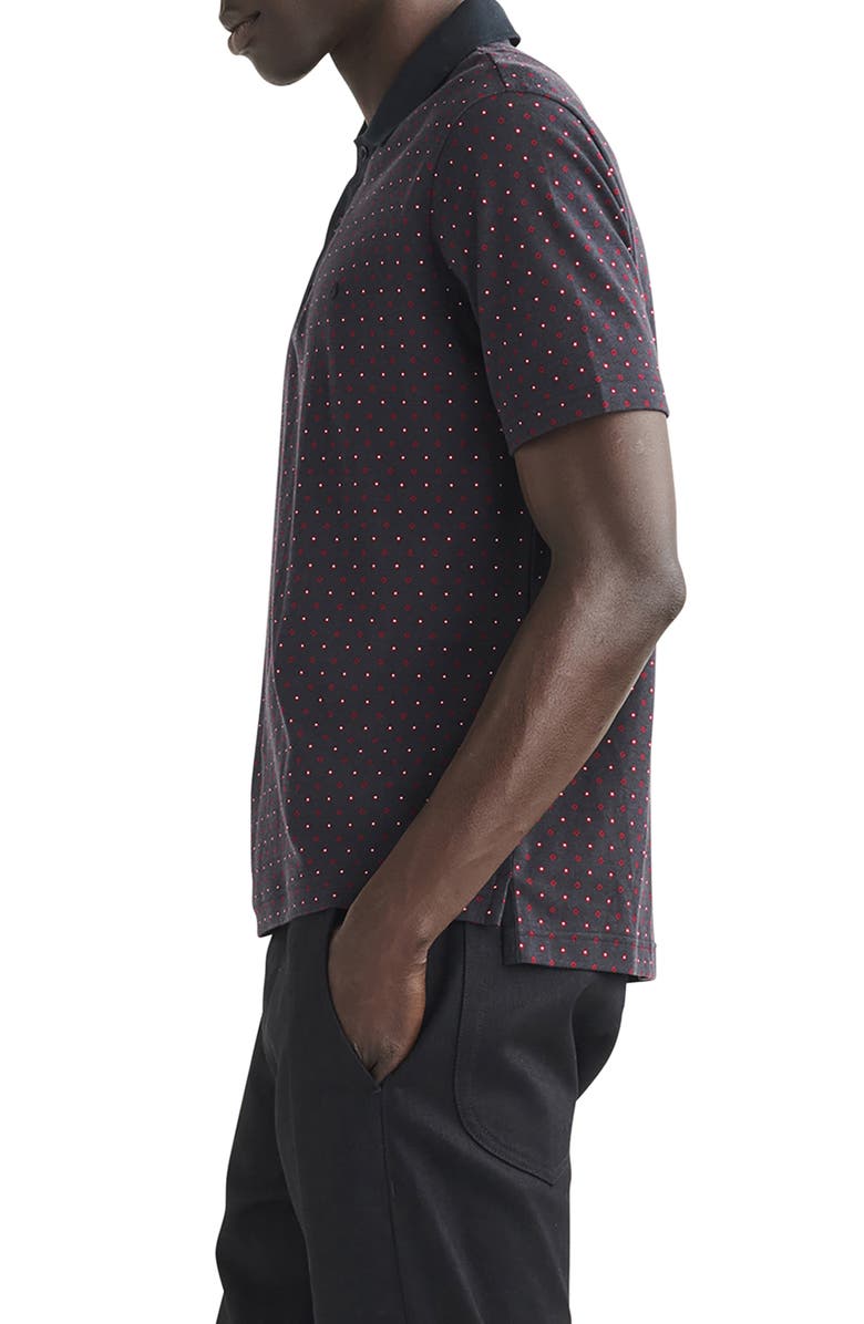 rag & bone Geometric Print Polo, Alternate, color, 