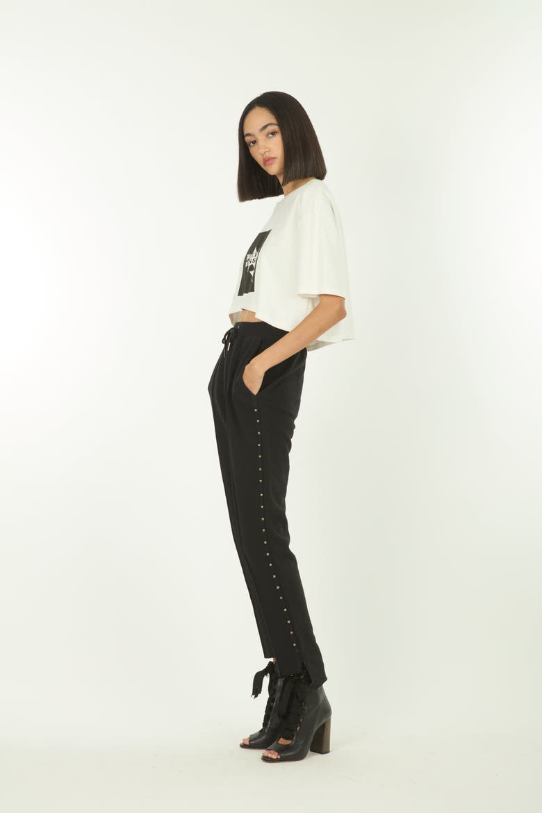 Sadye Sweatpants with Studs, Alternate, color, Black