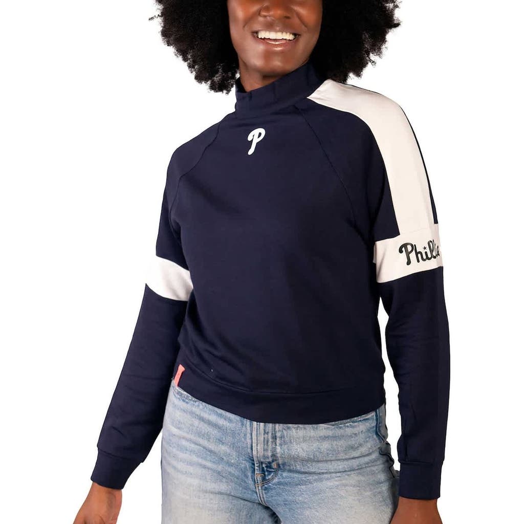 Lusso Navy Philadelphia Phillies Monica Pullover Sweatshirt In Blue