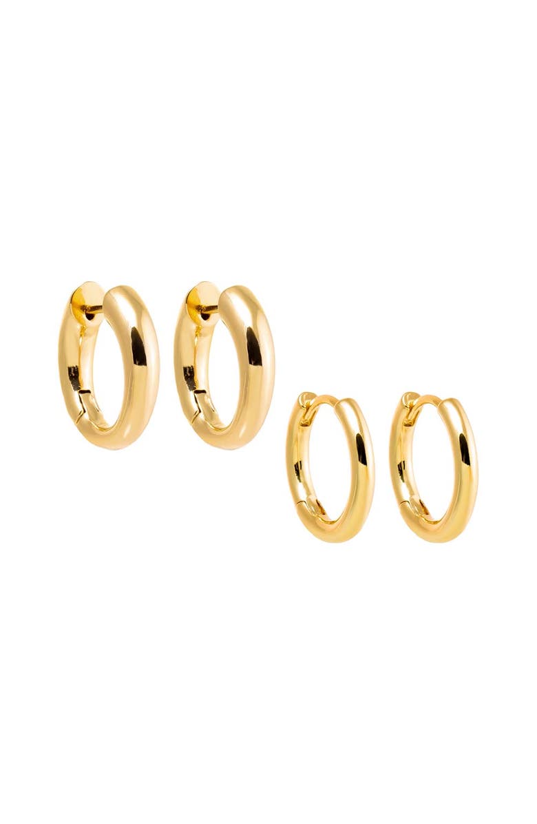 BY ADINA EDEN The Solid Rounded Ring Huggie Earring Combo Set, Main, color, 