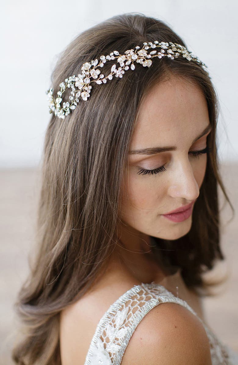 Brides & Hairpins 'Mila' Jeweled Head Band, Alternate, color,