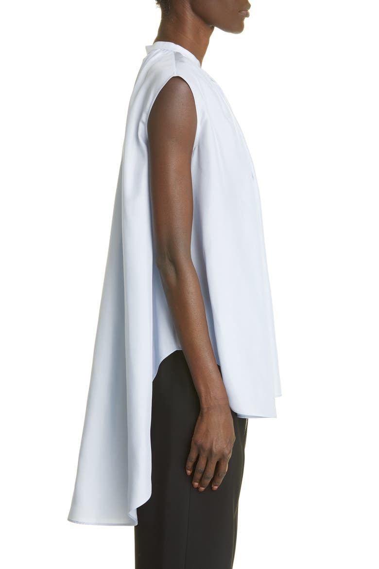 Box Pleat Sleeveless Silk Shirt, Alternate, color, SPRING BLUE