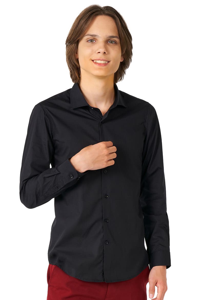 Kids' Black Knight Dress Shirt, Main, color, BLACK