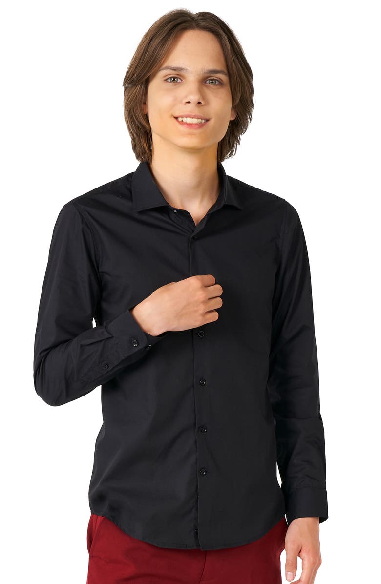 OppoSuits Kids' Black Knight Dress Shirt, Main, color, Black