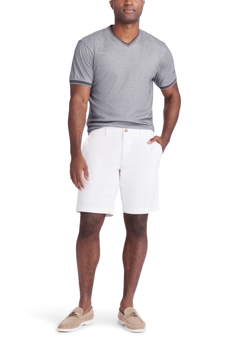 Brightside Flat Front Stretch Cotton Chino Shorts, Alternate, color, BRIGHT WHITE
