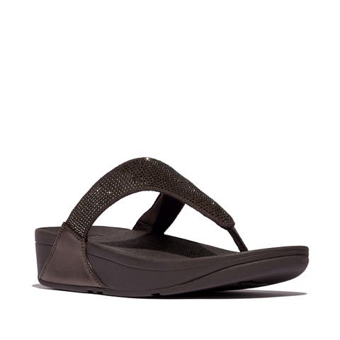 Lulu Crystal embellished toe-post sandals