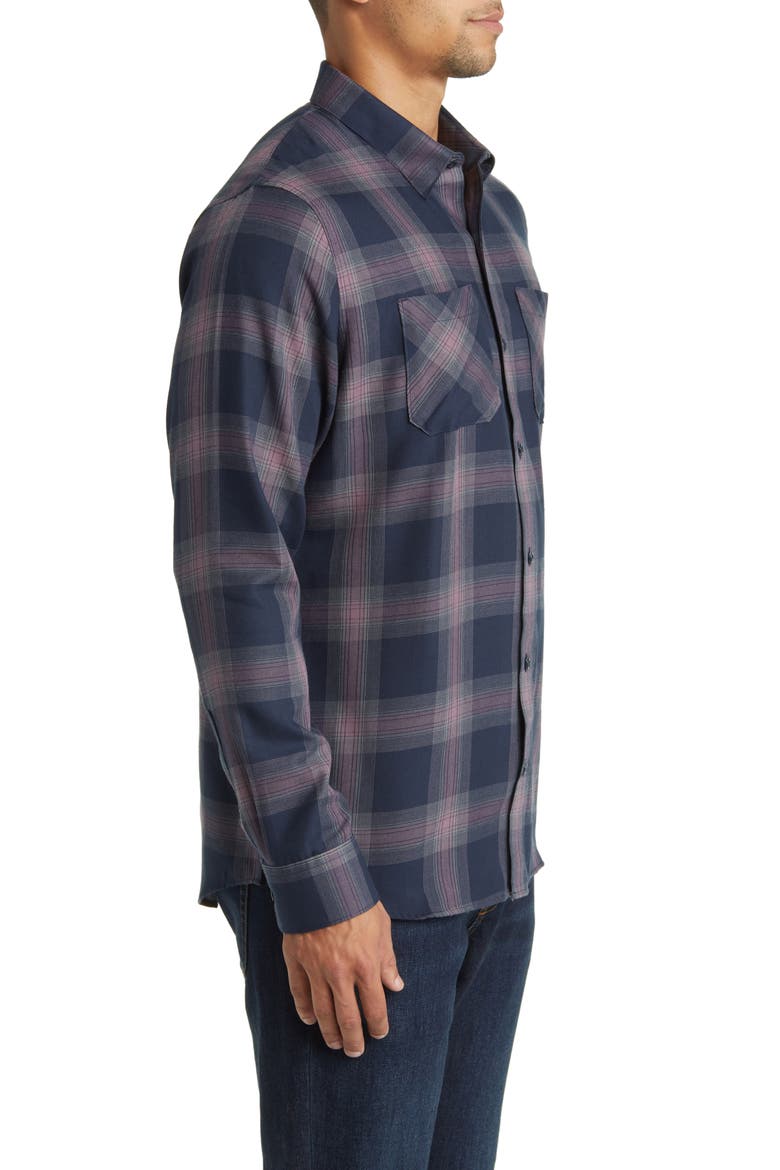 Cloud Plaid Flannel Button-Up Shirt, Alternate, color, TOTAL ECLIPSE/ FLINT