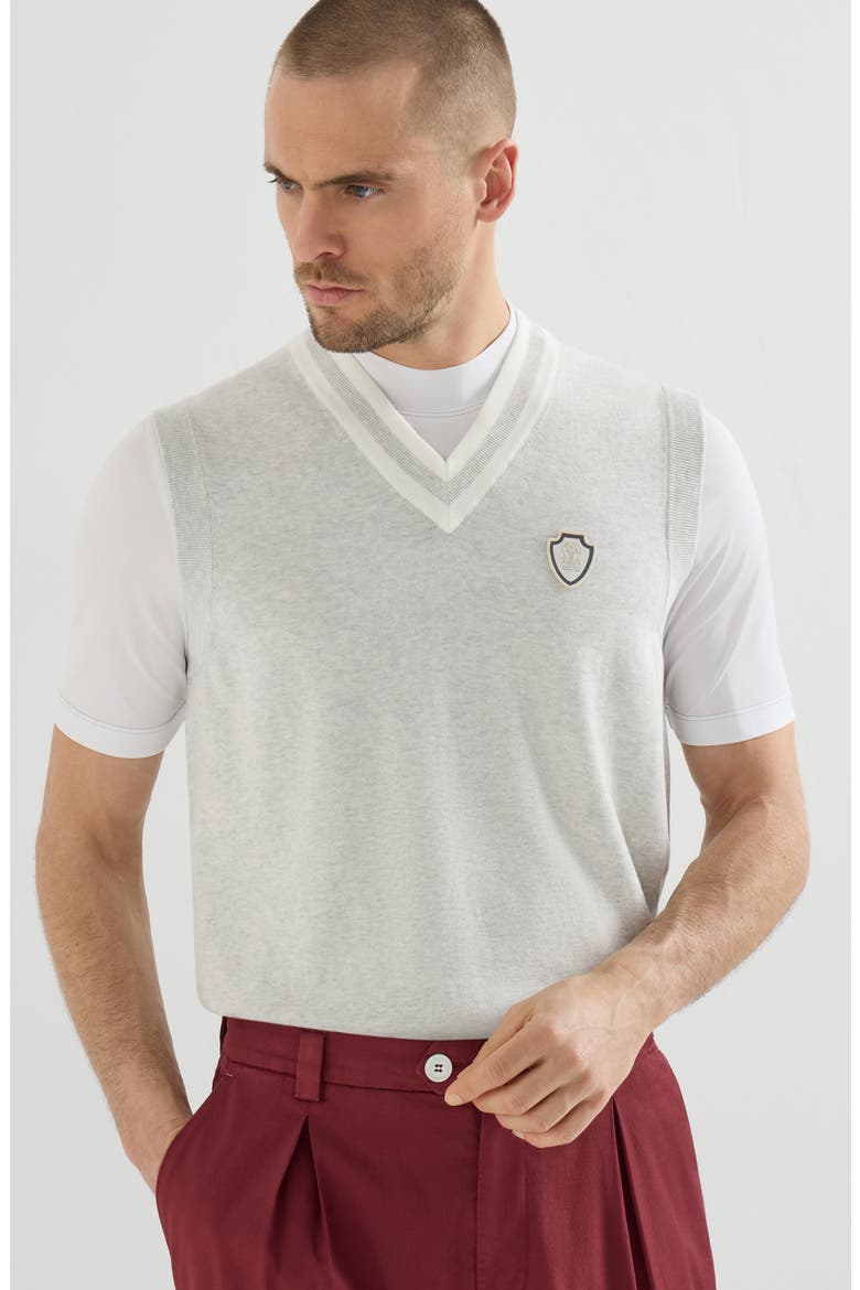 Cotton knit vest, Alternate, color, Fog