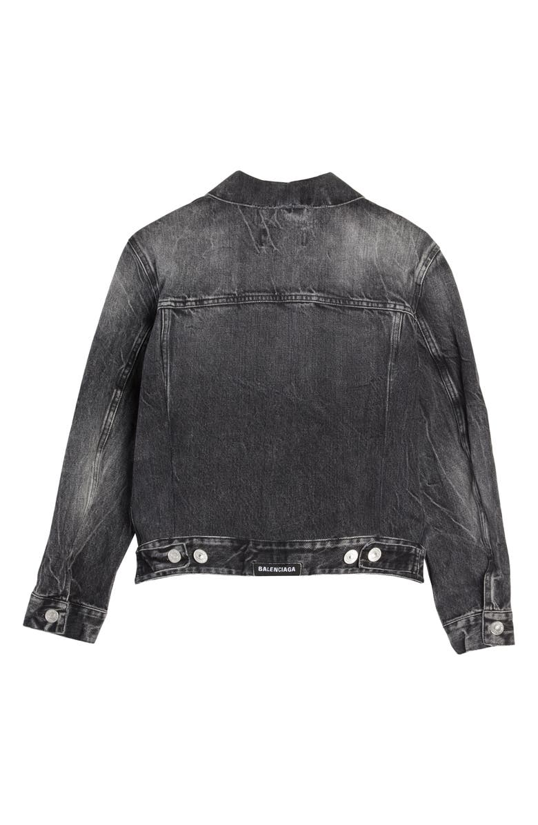 Women's Shrunk Crinkled Denim Jacket