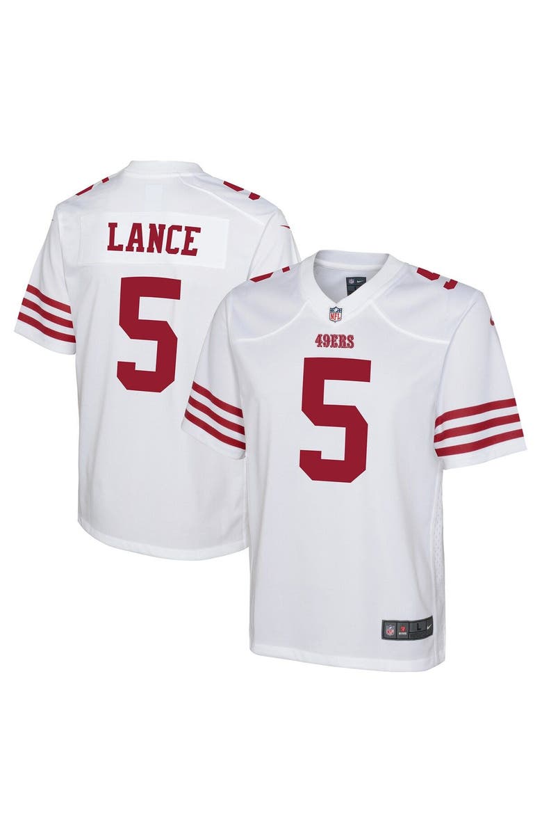 Nike Youth Nike Trey Lance White San Francisco 49ers Game Jersey, Main, color, White