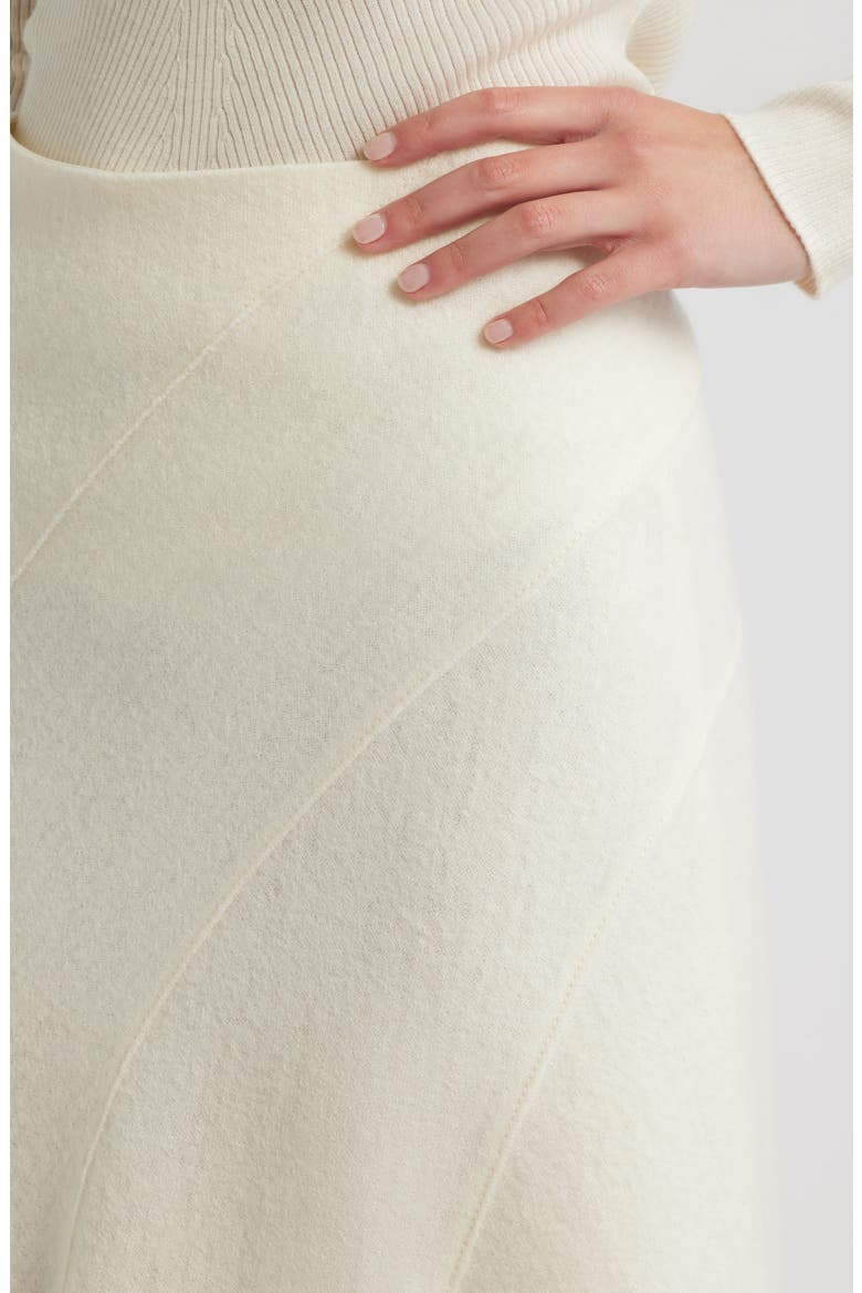 Vicena Maxi Woven Boiled Wool Skirt, Alternate, color, OPEN WHT