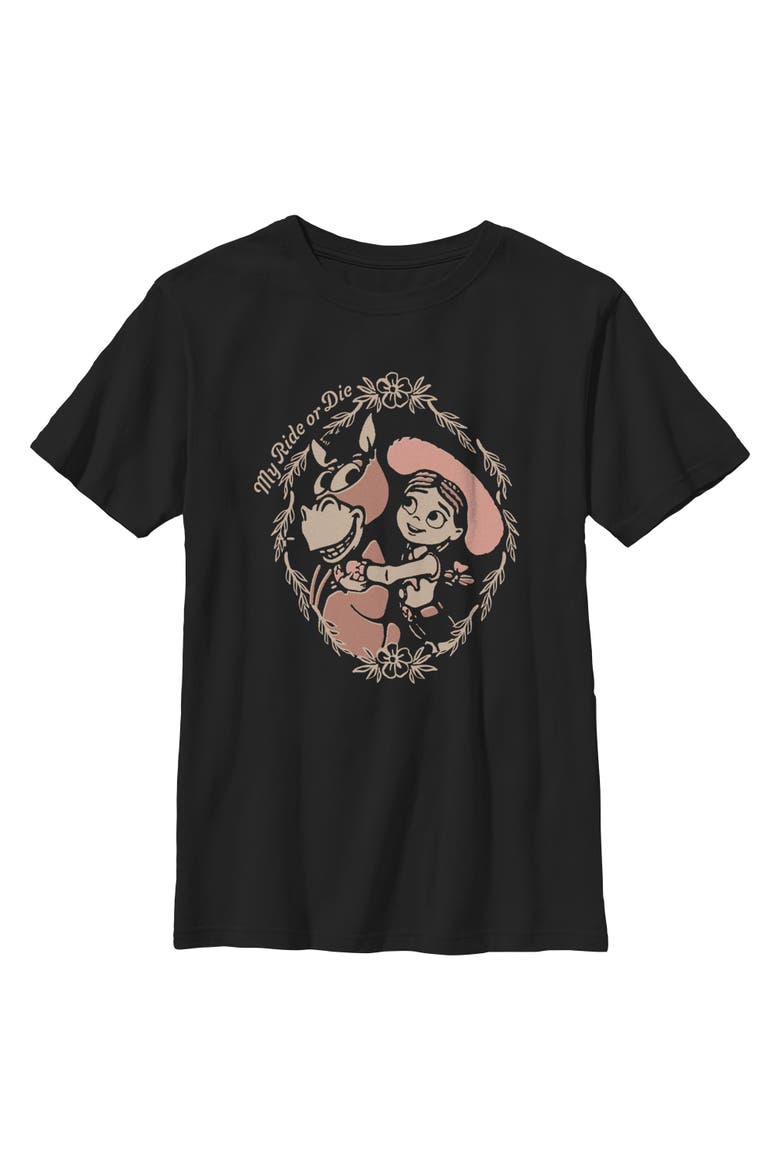 Boy's Toy Story 5 Jessie And Horse My Ride  Graphic T-Shirt, Main, color, Black