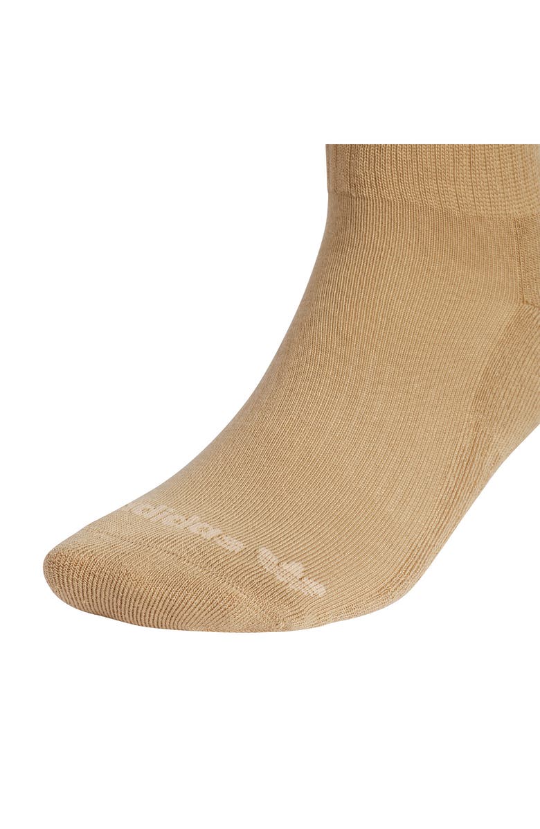 adidas Assorted 3-Pack Trefoil Performance Crew Socks, Alternate, color, Brown/ Heather Grey/ Ash Blue