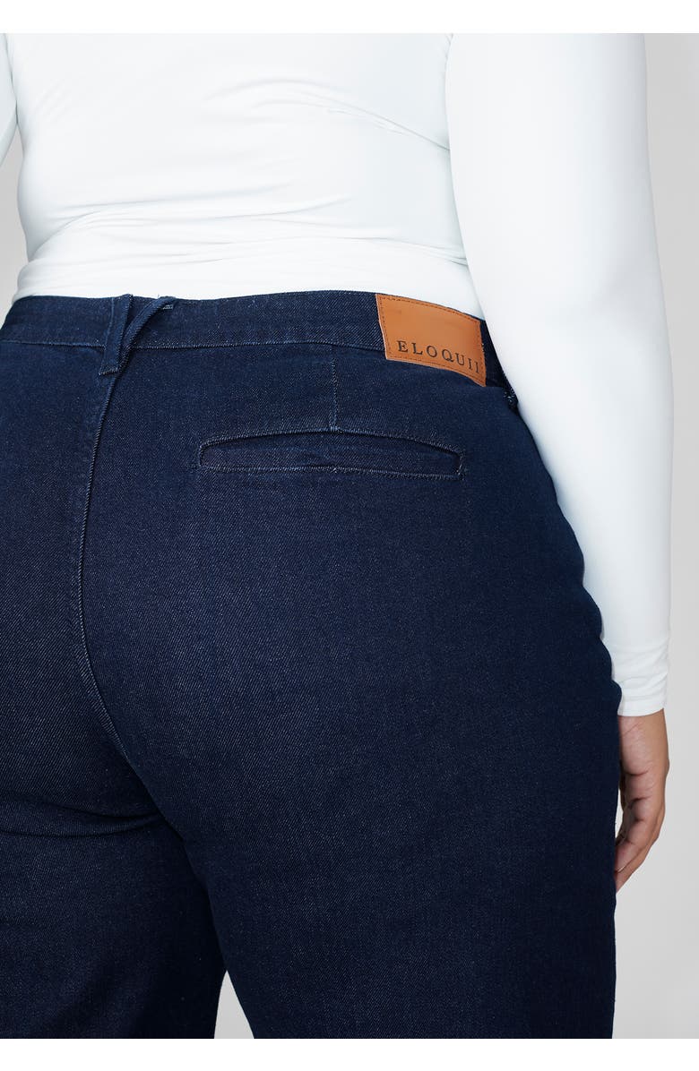 ELOQUII Petite The Trouser Jean, Alternate, color, True Dark Rinse Denim