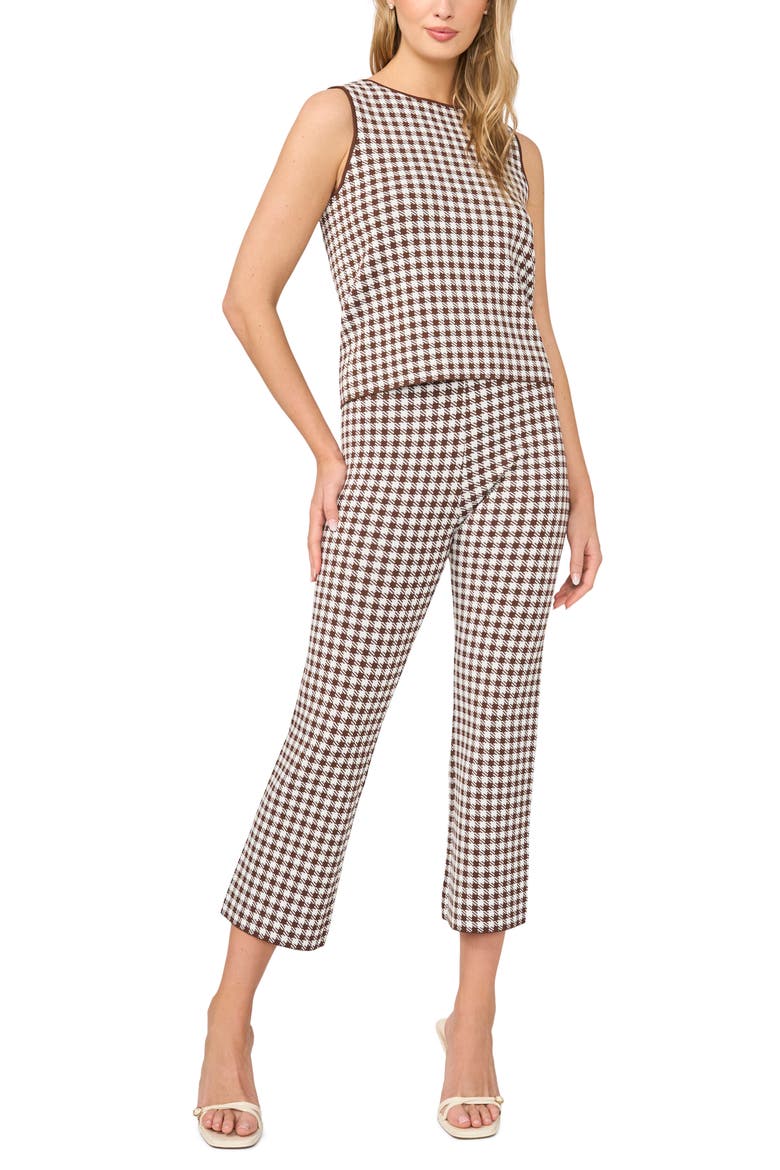 Gingham Jacquard Sweater Tank, Alternate, color, CHOCOLATE FUDGE
