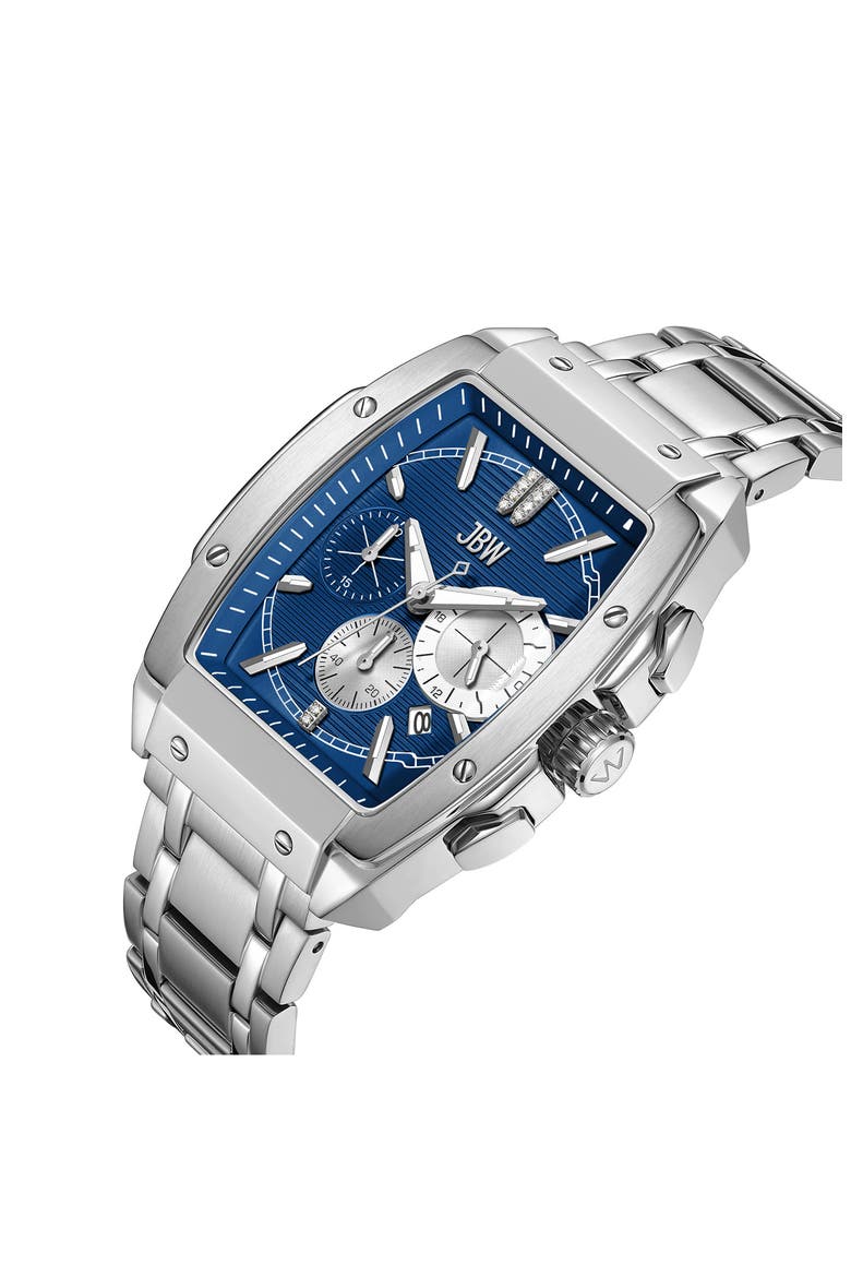 Echelon Diamond Bracelet Strap Chronograph Watch, 41mm x 12mm, Alternate, color, STAINLESS STEEL