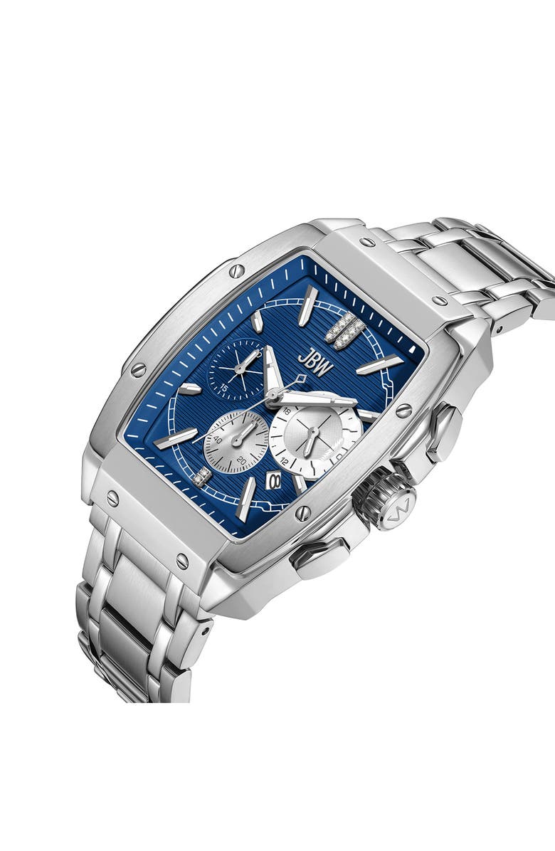 JBW Echelon Diamond Bracelet Strap Chronograph Watch, 41mm x 12mm, Alternate, color, Stainless Steel