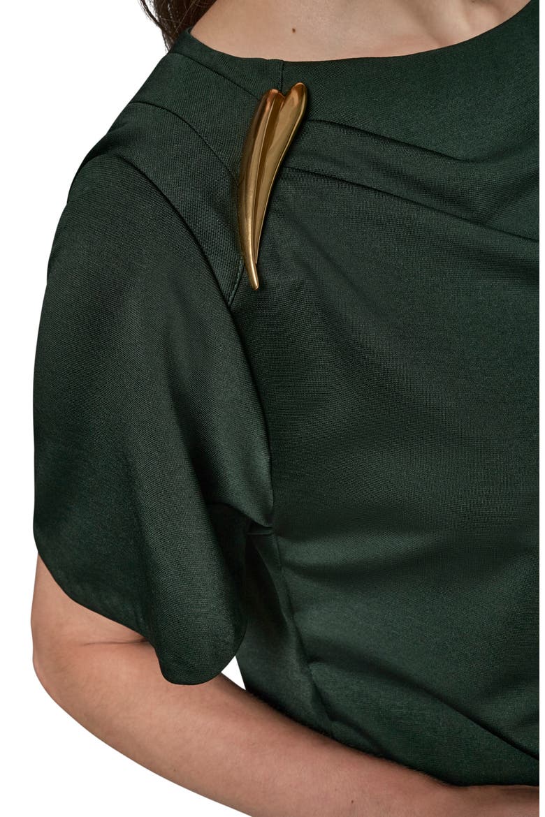 Ruched Side Short Sleeve Shirt, Alternate, color, BLK FOREST