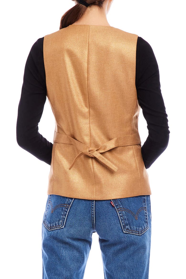 Sutton Metallic Vest, Alternate, color, CAMEL