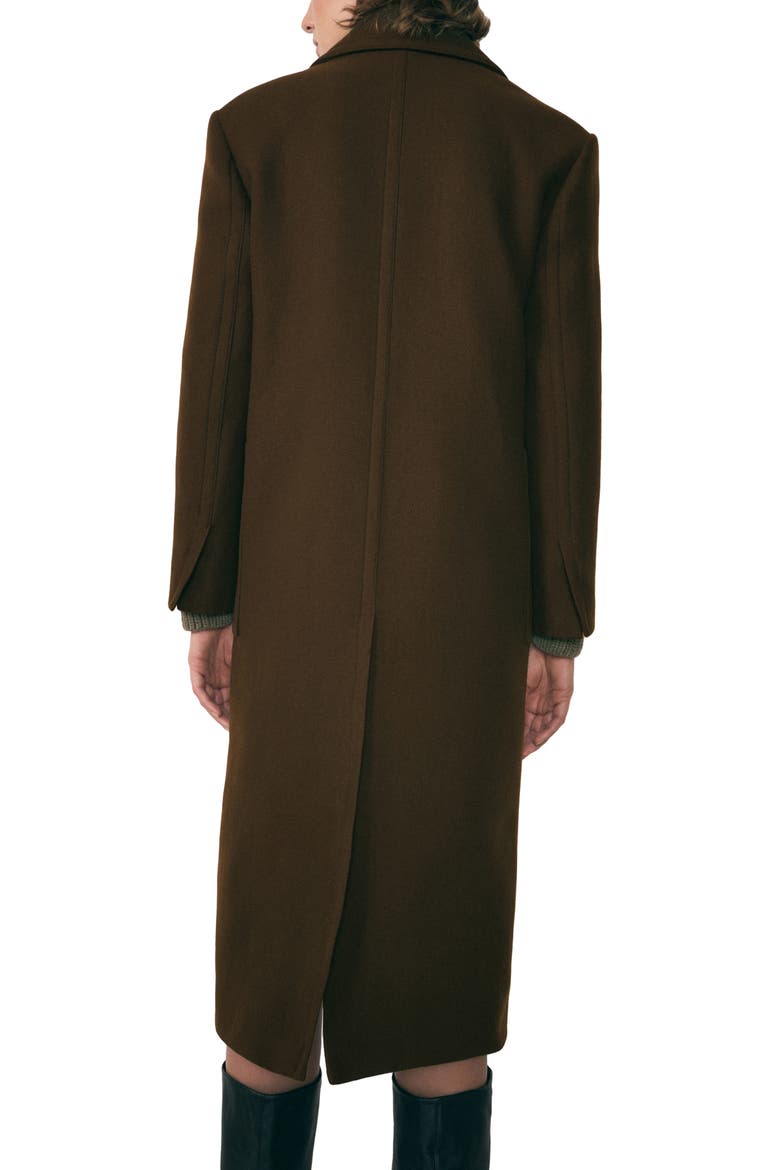 Pocketed Virgin Wool Blend Coat, Alternate, color, KHAKI BROWN