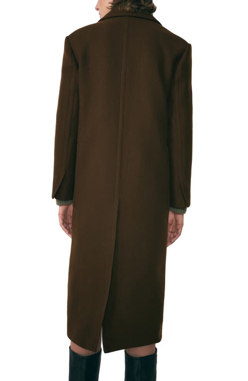 Mango Virgin Wool Coat With Pockets Khaki In Khaki Brown